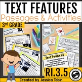 Nonfiction Text Features Worksheets, Reading Passages, Sca