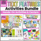 Nonfiction Text Features Activities BUNDLE | Centers, Game