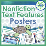 Nonfiction Text Features Anchor Chart Posters - Blue Green