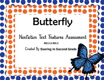 Preview of Nonfiction Text Features Assessment BUTTERFLY