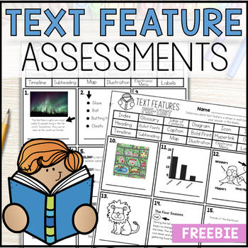 Preview of Nonfiction Text Features Assessments Freebie