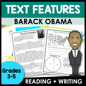 Preview of Nonfiction Text Features Barack Obama | Black History Month | US Presidents Day