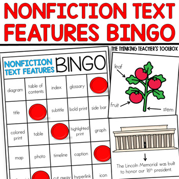 Preview of Nonfiction Text Features Bingo