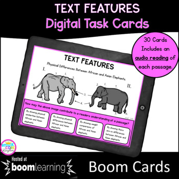 Preview of Nonfiction Text Features Boom Cards - 4th & 5th Grade Digital Task Cards