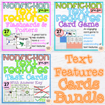 Preview of Nonfiction Text Features Cards Bundle