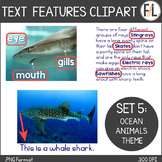 Nonfiction Text Features Clipart, Ocean Theme - Set 5