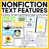 Nonfiction Text Features Unit - Posters, Flipbook, Task Ca