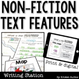 Nonfiction Text Features Comprehension Writing Station (+ 