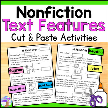 Preview of Nonfiction Text Features Cut and Paste Activity or Assessment