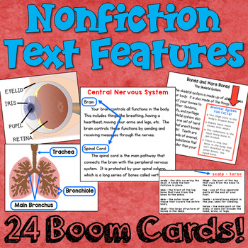 Preview of Nonfiction Text Features Digital Task Cards: BOOM Cards