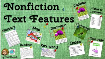 Preview of Nonfiction Text Features Digital Work and BOOM Cards