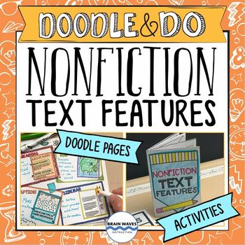 Preview of Nonfiction Text Features Doodle Notes - Non-fiction activities and passages