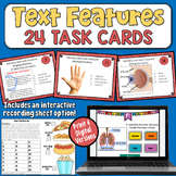 Nonfiction Text Features: FREE Task Cards in Printable and
