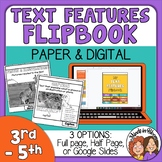 Nonfiction Text Features Flipbook - 2 versions - Print or Digital