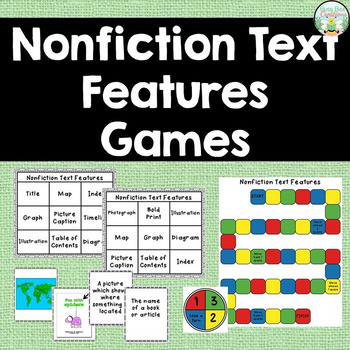 Nonfiction Text Features Games by Busy Bee Creations | TpT