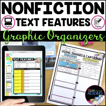 Nonfiction Text Features Graphic Organizers, Text Features Worksheets