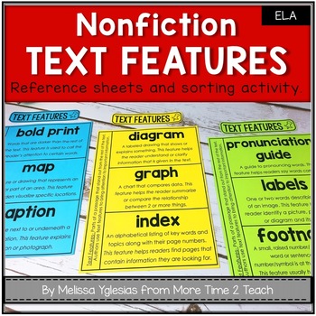 Preview of Nonfiction Text Features | Interactive Notebook Activities -Sort