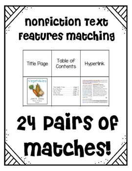 Preview of Nonfiction Text Features Matching