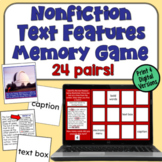 Nonfiction Text Features Memory Game in Print and Digital