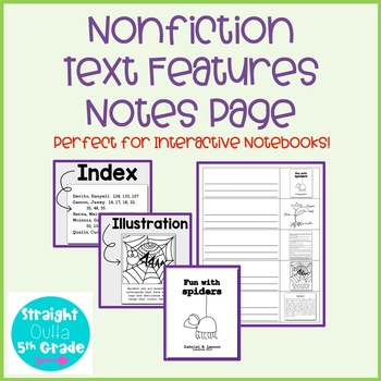 Preview of Nonfiction Text Features Notes Page