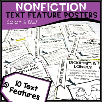 Nonfiction Text Features Posters by Having Fun First | TPT