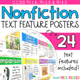 Nonfiction Text Features Posters Word Wall