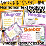 Nonfiction Text Features Posters in a Bright Sunny Theme