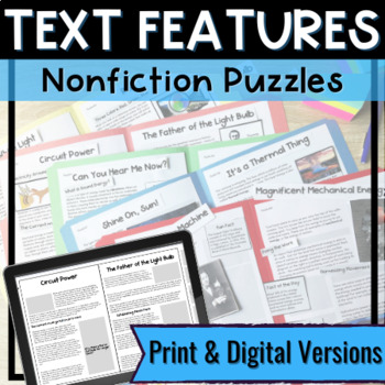 Preview of Nonfiction Text Features Puzzle Activities | Print and Digital Versions