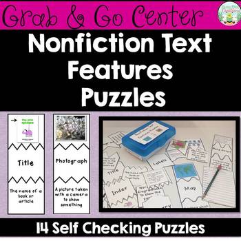 Nonfiction Text Features Puzzles by Busy Bee Creations | TpT