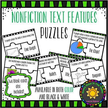 Nonfiction Text Features Puzzles by Sunny Days in the Valley | TPT