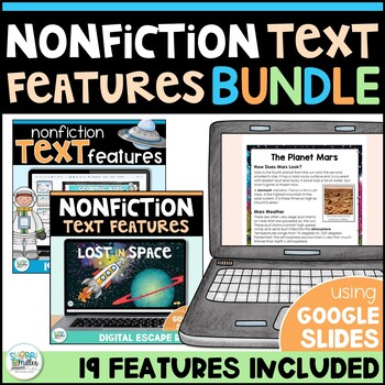 Preview of Nonfiction Text Features Google Slides Reading Activities & Escape Room BUNDLE