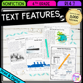 Nonfiction Text Features Reading Passages, Anchor Charts, 