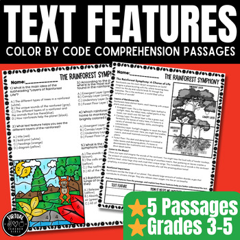 Preview of Nonfiction Text Features: Reading Passages with Questions, Graphic Org. (RI.3.5)