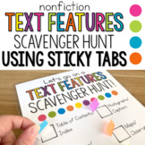 Nonfiction Text Features Scavenger Hunt With Sticky Tabs