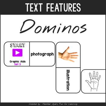 Preview of Nonfiction Text Features - Small Group, Literacy Centers - DOMINOS