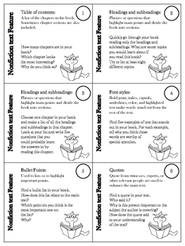 Nonfiction Text Features Task Cards by Called 2 Be A Teacher | TpT
