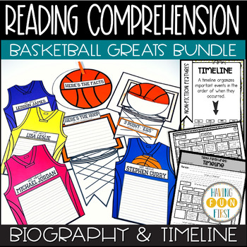 Preview of Basketball Reading Comprehension Bundle | Nonfiction Passages with Text Features