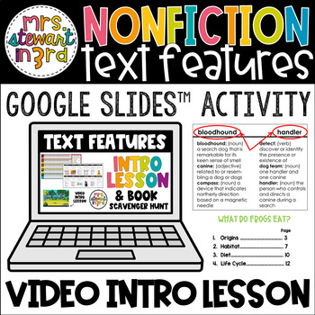 Preview of Nonfiction Text Features Video Introduction Lesson and Digital Reading Activity