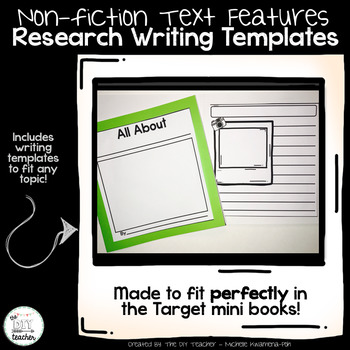 Preview of Nonfiction Text Features - Writing Templates For Target Mini Books