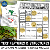 Nonfiction Text Features and Structures Bingo Game