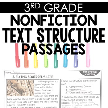 Preview of Nonfiction Text Structure 3rd Grade Reading Toothy®