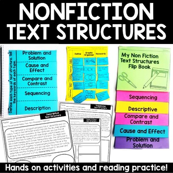 Preview of Nonfiction Text Structure Activities Posters Passages Text Structure Sort