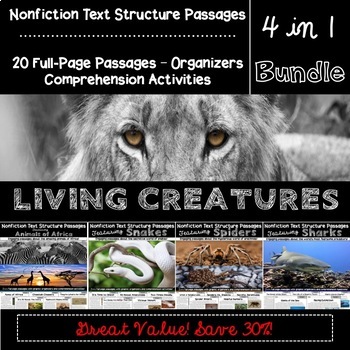 Preview of Nonfiction Text Structure Bundle: 20 Full-Page Passages