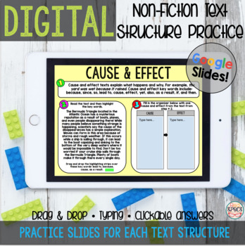 Preview of Nonfiction Text Structure Digital Practice Slides: Distance Learning