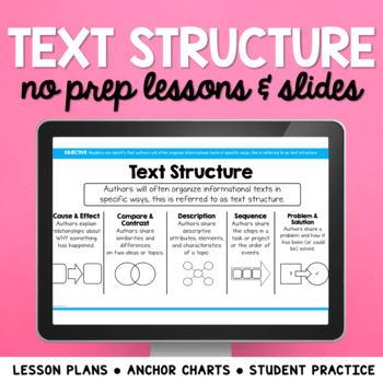 Preview of Nonfiction Text Structure Mini Lessons: Lesson Plans, Google Slides, & Posters
