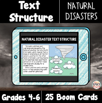 Preview of Nonfiction Text Structure: Natural Disaster Boom Cards