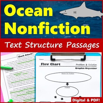 Preview of Nonfiction Text Structure Passages - Ocean Animals - PDF & Digital