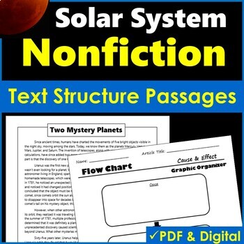 Preview of Nonfiction Text Structure Passages - Solar System - PDF & Digital