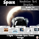 Nonfiction Text Structure Passages: Space (Digital + Print)