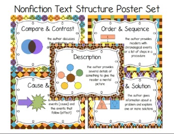 Nonfiction Text Structure Poster Set and Foldable by Lovin Lit | TpT